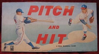 milton bradley pitch and hit baseball board game